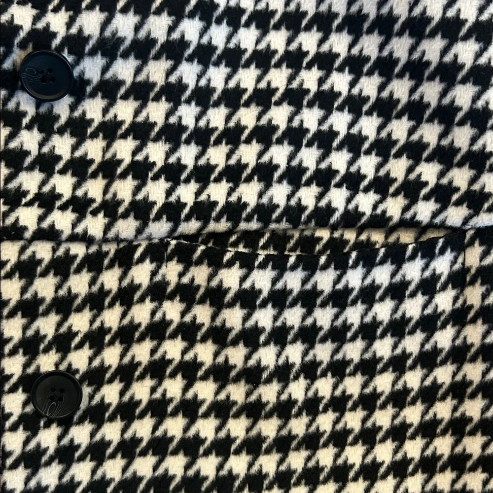 Old Navy Black White Houndstooth Coat Jacket Small Classic Button Front - Picture 4 of 7